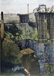 ANJOU: ANSICHT DER SCHIEFER von TRÉLAZÉ - Großes Brett (photochrom) aus dem 19. Jh. - Bild 1 von 2