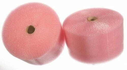 300' x 12" Lot 3/16" (Sm) Pink Anti-Static Bubble Cushioning Wrap  Free Shipping - Image 1 of 1