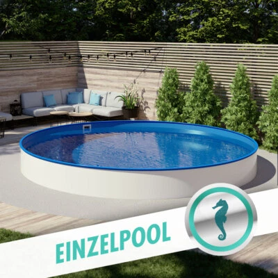 Rundbecken Ø 5,00 x 1,50m, Folie blau 0,8mm | Stahlwand Rundpool Made in Germany - Bild 1 von 4