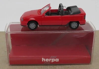 Micro Herpa Ho 1/87 Opel Kadett Cabrio Rosso IN Box #2058 - Immagine 1 di 4