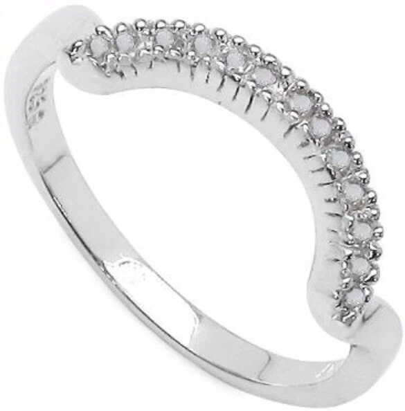 HERMOSO ANILLO DE DISEÑADOR PARA MUJER ORO BLANCO RODIO PLATA ESTERLINA SÓLIDA TALLA 7 Foto 1 de 4