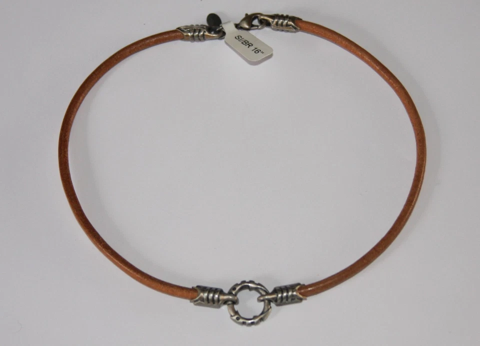 CADENA GARGANTILLA CUERO BICO Australia (22') en marrón Foto 1 de 1