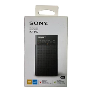 Sony ICF-P27 Portable Radio with 3.5mm Jack Tune into AM/FM Stations Anywhere - Picture 1 of 5