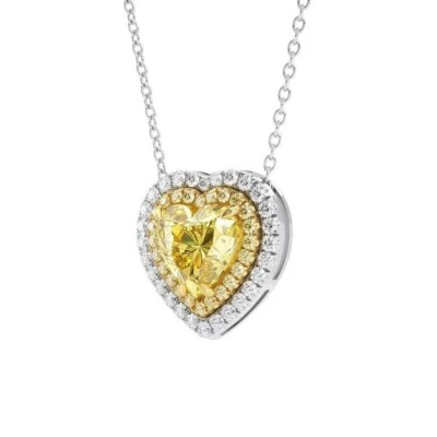 Colgante para mujer Moissanite 925 plata boda amarillo forma corazón 1,25 quilates Foto 1 de 4