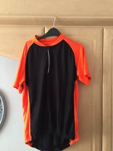 Mens Muddy Fox Black Orange cycling cycle shirt size Large - Picture 1 of 4