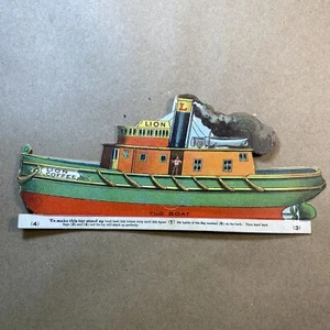 Viktorianisches Papierspielzeug Schlepper Boot Löwe Kaffee Papierspielzeug für die Kinder - Bild 1 von 16