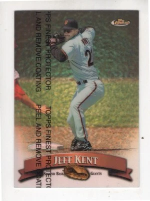 Topps Finest Jeff Kent 1998 refractor #87r con revestimiento protector Foto 1 de 2