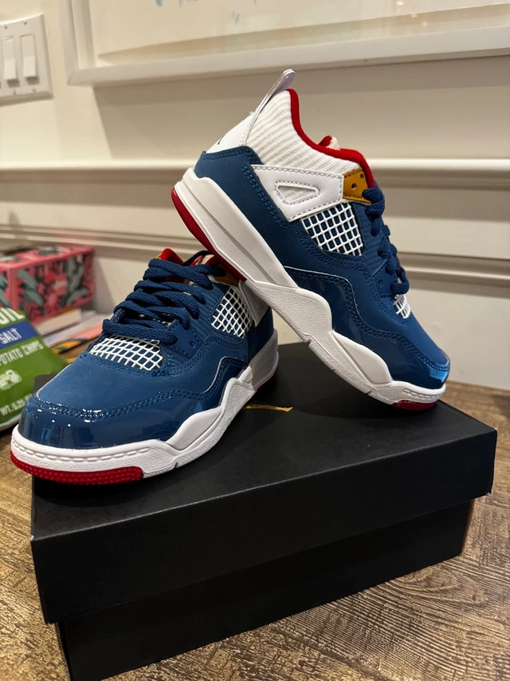 Nike Air Jordan 4 Retro Messy Room French Blue White Red DR6951-400 Baby Size 4C