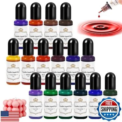 HTVRONT Candle Dye - 16 Vivid Colors Liquid Candle Wax Dye, High Concentrate  - Image 1 of 4