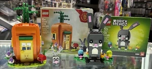 LEGO Seasonal Lot Easter Bunny’s Carrot House 40449 & 40271 Bunny Brick Headz - Picture 1 of 15