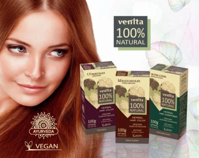 VENITA VEGAN Herbal Hair dyes 100% Natural Ayurveda 2x50g Original - UK Stock!
