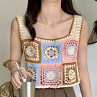 Summer Retro Hollow Out Embroidery Knitted Tank Top Women Sleeveless Loose Ves s