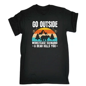 Go Outside Worst Case Scenario A Bear Kills You - lustiges Herren-T-Shirt T-Shirt - Bild 1 von 10