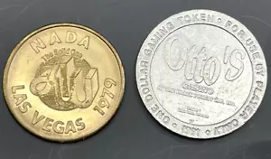 Otto’s Casino Nada Las Vegas Vintage Gaming Tokens Set of 2 - Picture 1 of 7