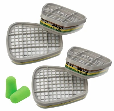 3M Filter 6059 ABEK1 - 4 Stück (2 Paare) + Gehörschutzstöpsel von SmartProduct
