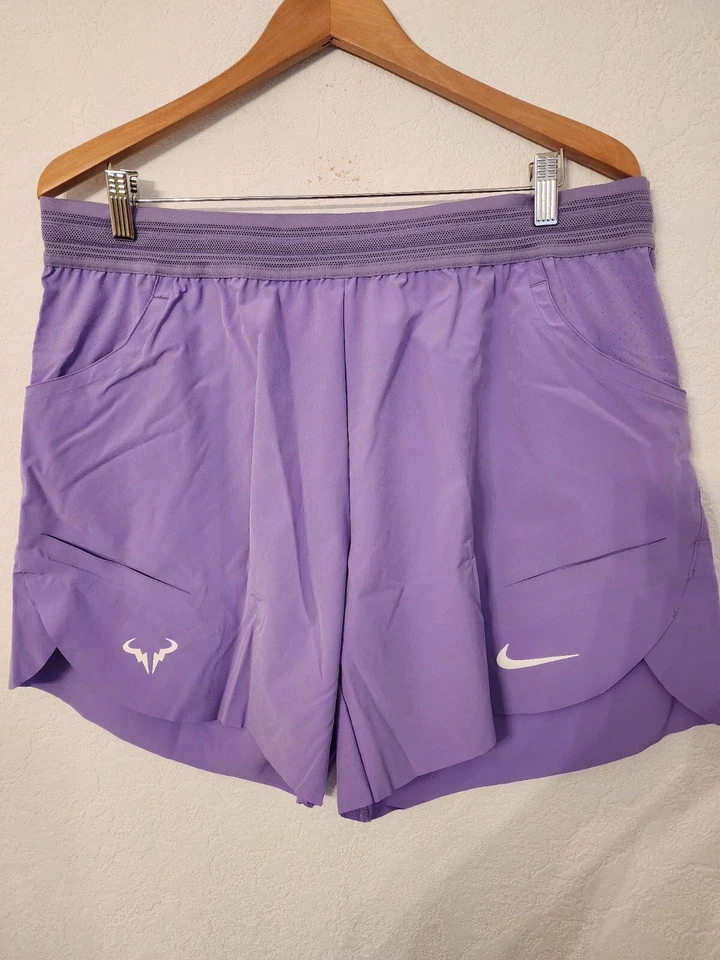 Nike Nikecourt Adv 7" Rafa Nadal Shorts Size Large Action Green DV2881-313