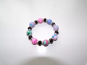 STRETCH FLORAL BEADED FASHION BRACELET - Picture 1 of 2