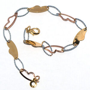 2-Tone Hip Hop Link Chain Bracelet - Wholesale Women's Men's Jewelry Gold/Silver