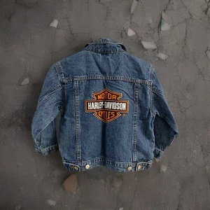 Harley Davidson Jean Denim Jacket Kids Youth Size 6 - Picture 1 of 10