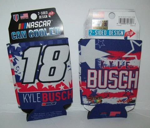 KYLE BUSCH #18 RED WHITE & BLUE WINCRAFT 12OZ CAN COOLER NEW!!! Cover