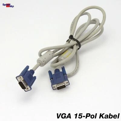 VGA SVGA CABLE KABEL 15-POL PIN 1.8M METER DISPLAY MONITOR TFT LCD TV LED QUALIT - Bild 1 von 2