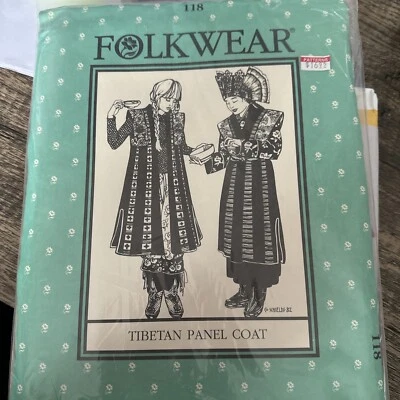 Folkwear Sewing Pattern #118 Tibetan Panel Coat Printed In USA Rare - Image 1 of 2