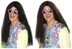 Adult 1960s Long Hippie Festival Icon Singer Fancy Dress Party Wig