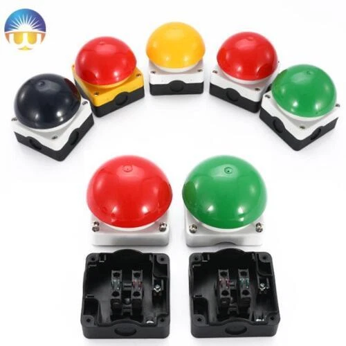 Mushroom Head Push Button Self Reset  IP65 Fingertip Racket Foot Momentary Stop - Image 1 of 4