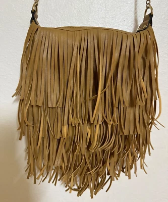 复古 Yoki Hobo 流浪条纹嬉皮斜挎包单肩包人造皮革麂皮绒波西米亚 — 第 1/4 张图片