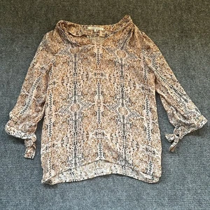 Violet + Claire Women's Size S Bohemian Paisley Print 3/4 Sleeve Blouse Top - Picture 1 of 8