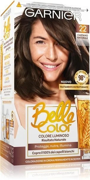 GARNIER BELLE COLOR- Shampoo colorante-tinta colore luminoso CASTANO NATURALE 22