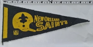 1960s AFL NFL Mini 9" Pennant New Orleans Saints Football Flag Felt 1 bar helmet - Picture 1 of 7