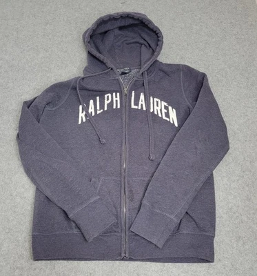Ralph Lauren Jeans Co Sudadera con Capucha Para Hombres Grande Gris Cremallera Completa Forrada de Vellón Deletrear Foto 1 de 4