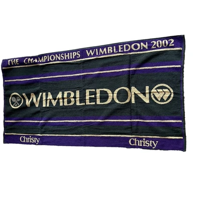 Toalla de campeonato de tenis de colección Wimbledon 2002 Christy algodón púrpura/verde Foto 1 de 4