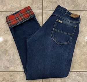 Vtg 90s Mens 36X32 ( 34X30 ) LL Bean Flannel Lined Denim Jeans Union Made USA - Picture 1 of 13