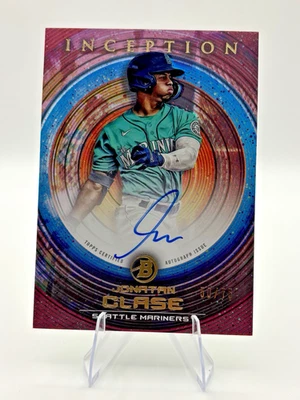 2022 Bowman Inception Prospect Autographs Jonatan Clase #PA-JC Fuchsia Foil /75 - Image 1 of 2