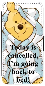 Winnie Pooh Bear Bed for iPhone/Pixel/Galaxy Printed Flip/Wallet Phone Case (L - Picture 1 of 9