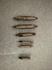 6 HSS Drill & Counter Sink Bits As Is 2 Broken Ends Needs Sharpening - Picture 1 of 7
