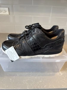 NWT Ugg Treadlite Deaven Croco Embossed Black Leather Women's Sneaker Size 9.5 - Picture 1 of 14