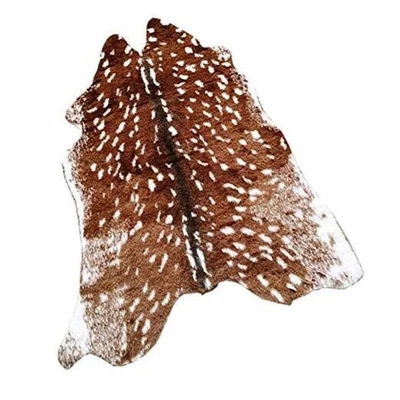  Alfombra de piel sintética de ciervo, estampado de antílope de ciervo animal multicolor-35,4 x 41,3 pulgadas Foto 1 de 4