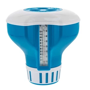 U.S. Pool Supply 7" Pool Floating Chlorine Chemical Dispenser with Thermometer - Picture 1 of 5