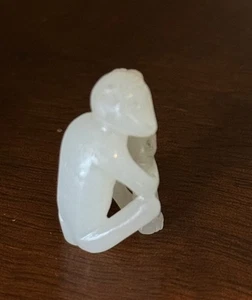Tiny Carved Jade Monkey - From Asian Art Collector - 1.25" tall - Picture 1 of 6