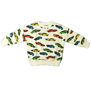 Rock Your Kid Sweatshirt Boys Size 6 Cream Retro Ride Cars Long Sleeve New - Picture 1 of 9