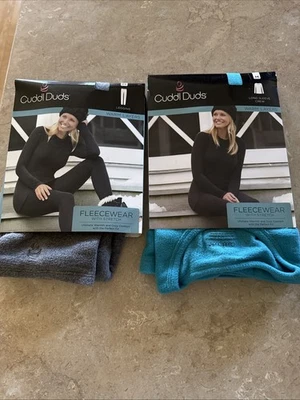 Leggings Cuddl Duds Strech Fleece Wear Tamanho M + Manga Longa Crew Top Tamanho M NOVA - Imagem 1 de 4