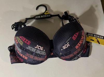 Sujetador One Joe Boxer Suave Push Up con Aros Talla 36D Gris y Rosa Estampado Etiqueta Sin Foto 1 de 4