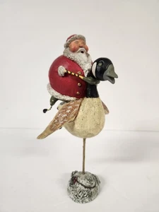 Vtg Lori Mitchell Santa's Goose Chase Canada Wild Figurine Santa Claus Christmas - Picture 1 of 19