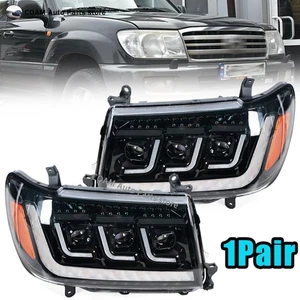 2Pcs For Land Cruiser LC100 1998-2007 LED DRL Double Beam Projector Headlights - Picture 1 of 21