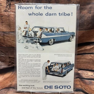 1958 DeSoto Fireflite Station Wagon Vintage Print Ad - Room for Whole Tribe! Foto 1 de 3