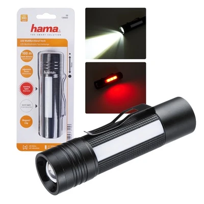 Hama LED Taschenlampe ALU Magnet Hell 180 Lumen 100m Arbeits-Leuchte Warnlicht - Bild 1 von 4