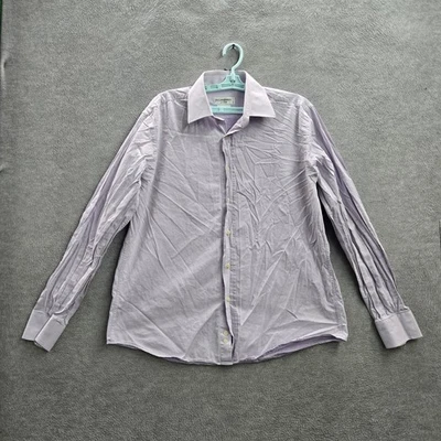 Camisa abotonada vintage Yves Saint Laurent para hombre 17 púrpura manga larga Italia Foto 1 de 4